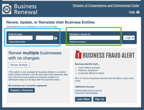 utah llc business renewal